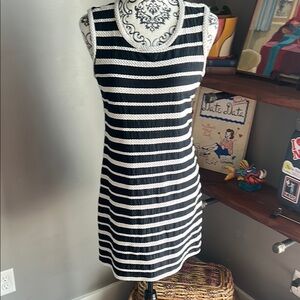 Max Studio Black and White Sleeveless Sheath Dress